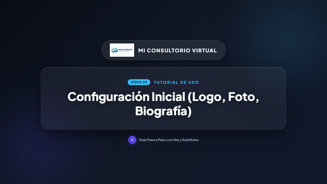 Configuración Inicial (Logo, Foto, Biografía y Cédula)